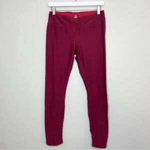 Prana Textured Workout Leggings Size Medium Maroon